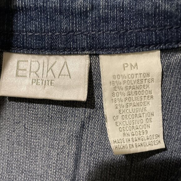 Erika Button Front Denim Shirt Women's PM Blue Embroidered Sequin Western Boho - Picture 7 of 8